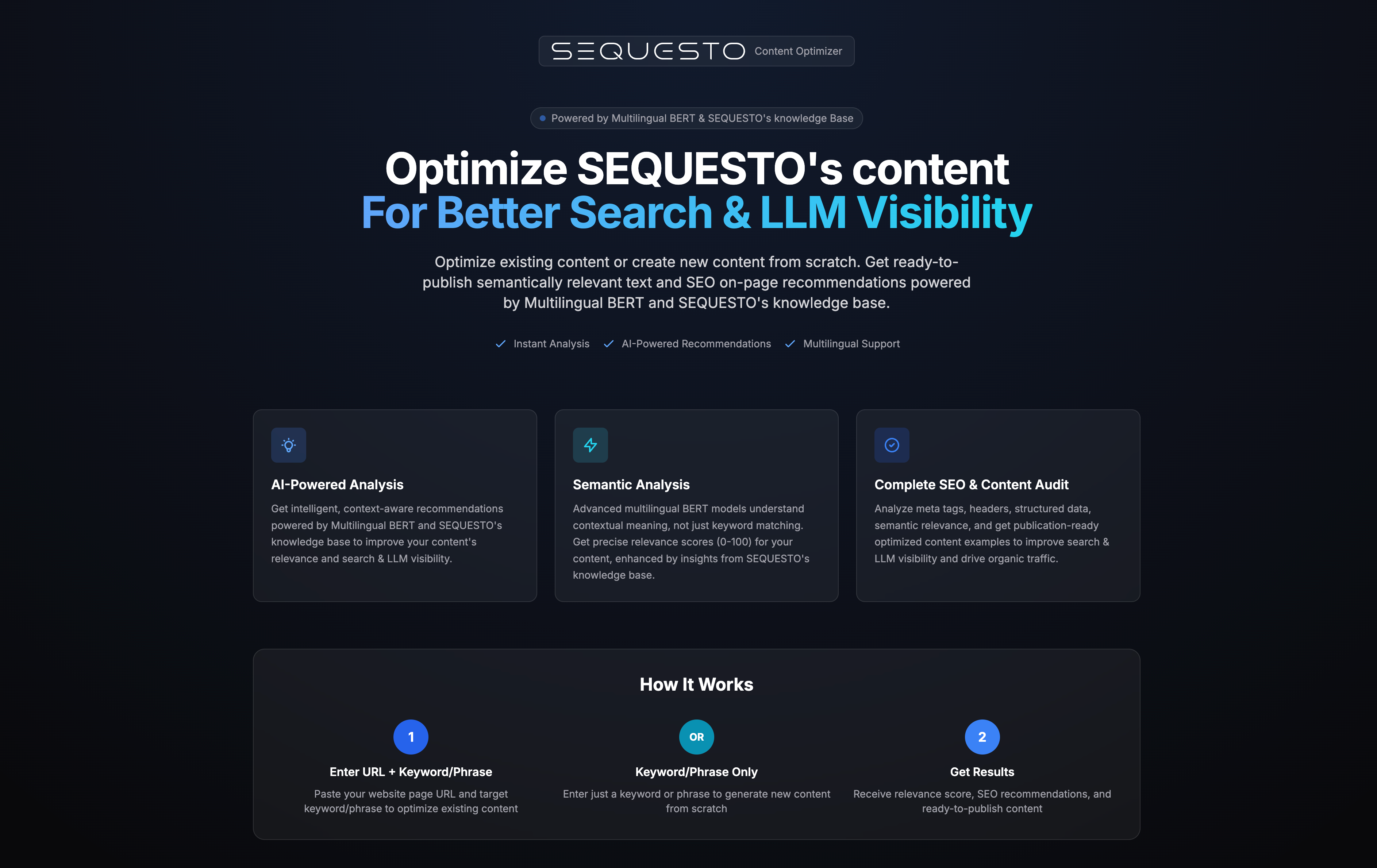 Sequesto Content Optimizer Screenshot